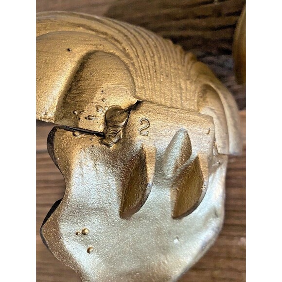 Vintage Cast Metal MCM Set of 2 Wall Hanging Ladles Spoons Kitchen Décor Used - Picture 10 of 14